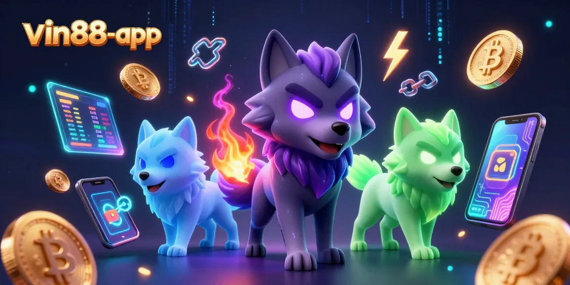Experience thrilling betting with vin88-app featuring dynamic crypto elements and engaging gambling visuals.