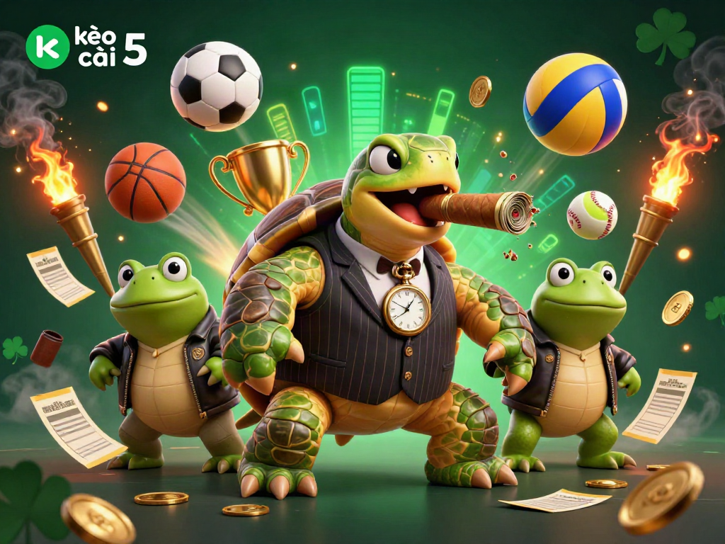 Engage with exciting betting opportunities at kèo nhà cái 5 showcasing lively characters and sports elements for a fun gambling experience.