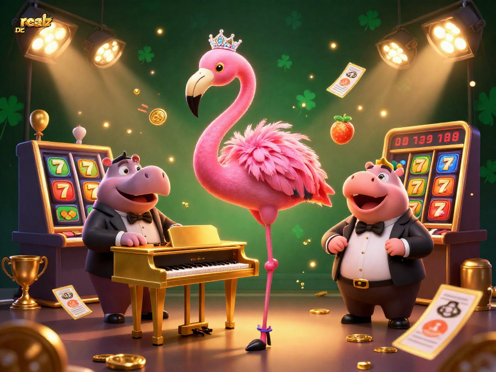 Erleben Sie echte Casino-Action mit realz DE in einer bunten 3D-Visualisierung voller Spielsymbole.